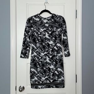 Xhilaration black and white floral cutout dress